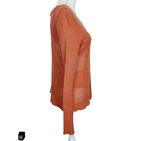Billabong Sz Med Acrylic Wool Blend Vtg Burnout Sweater Multi Knit Rust Orange - Picture 3 of 8